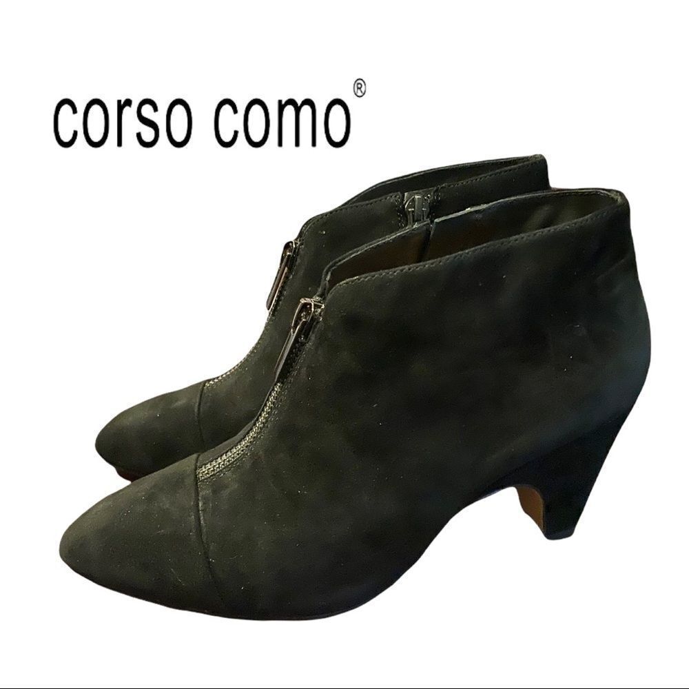 NIB Corso Como "Bailie" Women's Black Kid Suede Ankle Boots Booties 7.5
